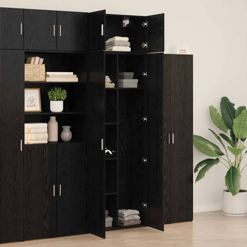 Oppbevaringsskap 3 pcs Juodas ąžuolas