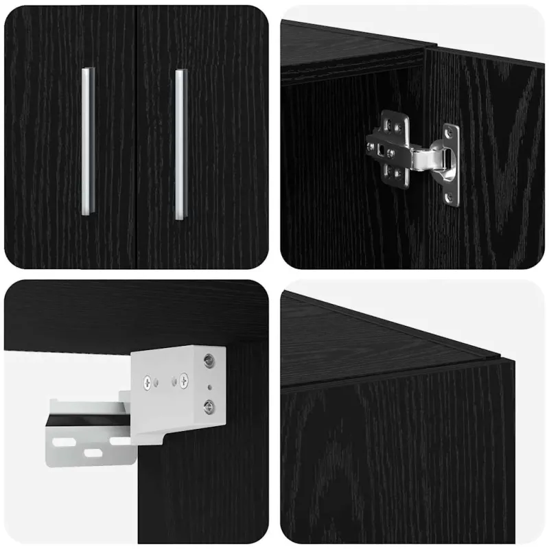 Oppbevaringsskap 3 pcs Juodas ąžuolas