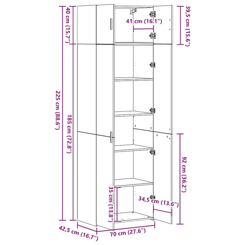 Oppbevaringsskap 3 pcs Juodas ąžuolas