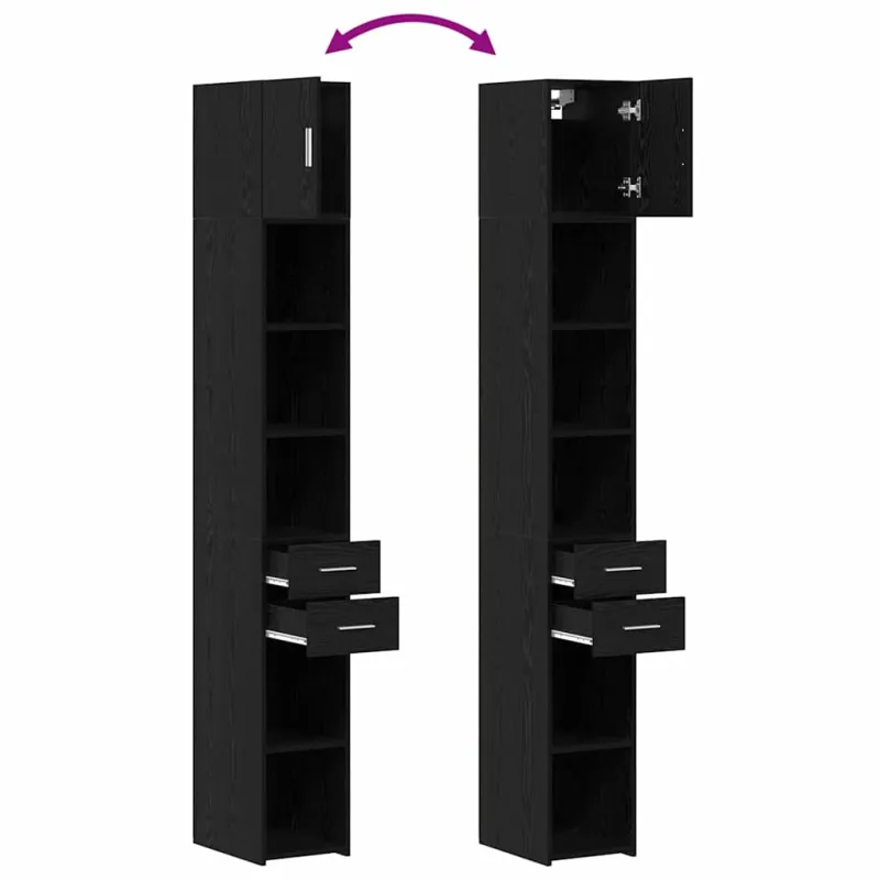 Oppbevaringsskap 2 pcs Juodas ąžuolas 30 x 42,5 x 225 cm