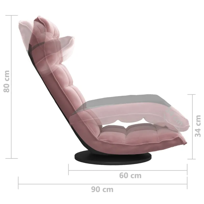 Ant grindų pastatoma pasukama kėdė, rožinės spalvos, aksomas