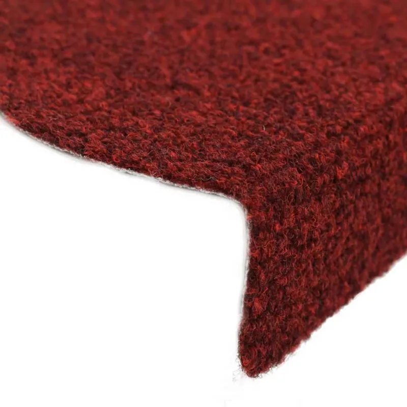 Laiptų kilimėliai, lipnūs, 30 vnt., 56x17x3 cm, bordo raudoni, pusapvaliai