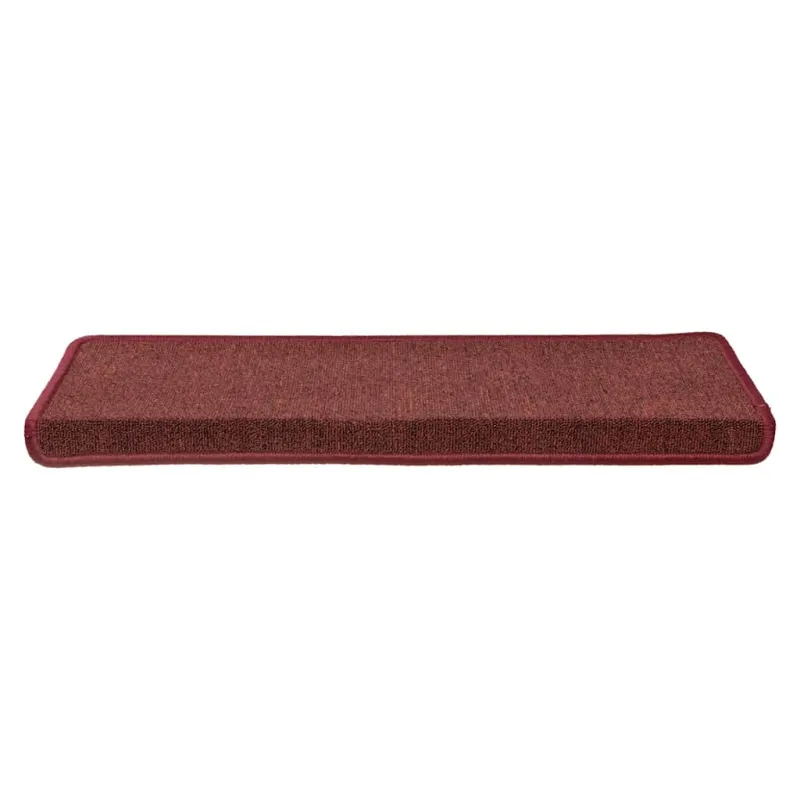 Laiptų kilimėliai, 30 vnt., 65x21x4 cm, bordo spalvos, stačiakampiai kraštai