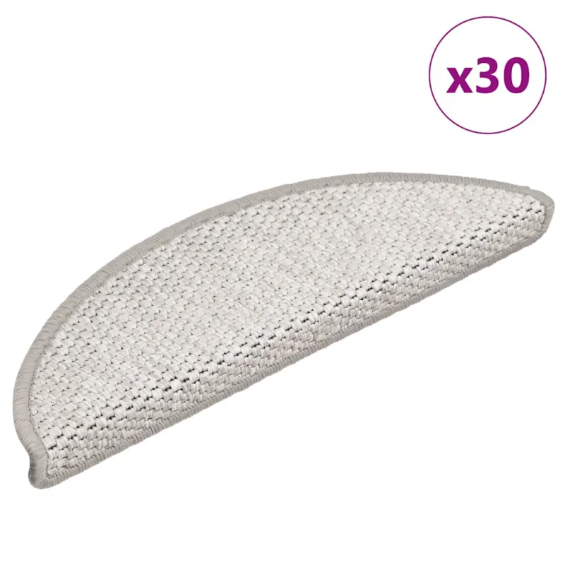 Laiptų kilimėliai Lipni Sisal-Look 30 vnt 56x17x3 cm Platina