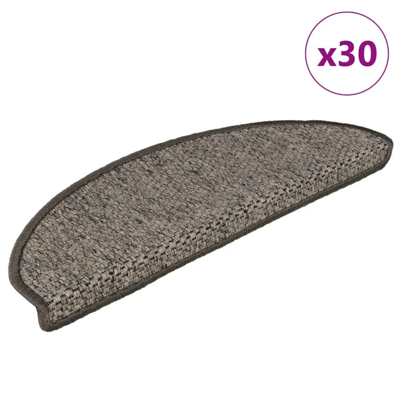 Lipnūs laiptų kilimėliai, 30vnt., pilki ir smėlio sp., 65x21x4cm