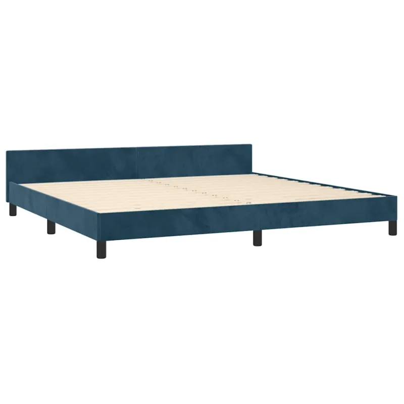 Lovos rėmas be čiužinio tamsiai mėlynas 200x200 cm aksomas