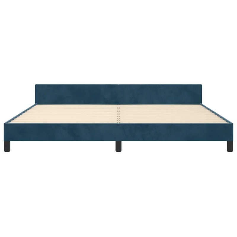Lovos rėmas be čiužinio tamsiai mėlynas 200x200 cm aksomas