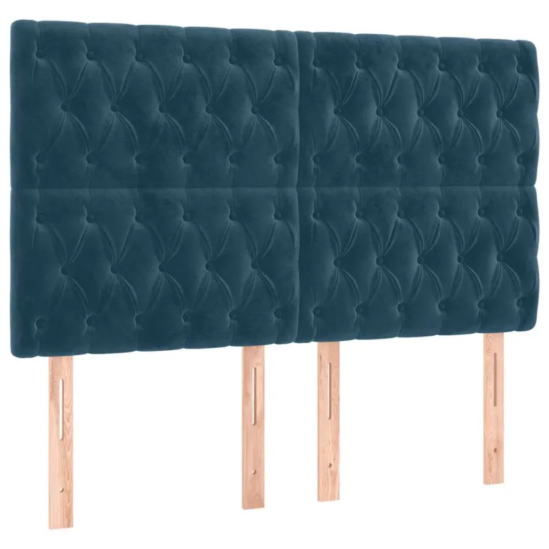 Lovos rėmas be čiužinio tamsiai mėlynas 140x190 cm aksomas