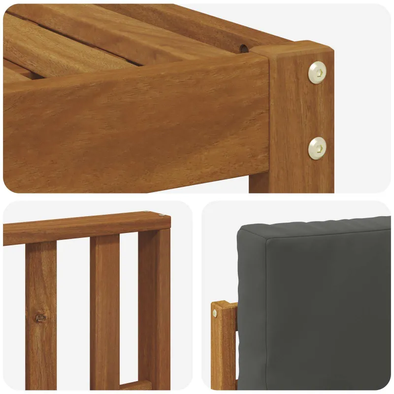 Lauko sofos komplektas su pagalve 4 pcs Natūralus ir antracitas