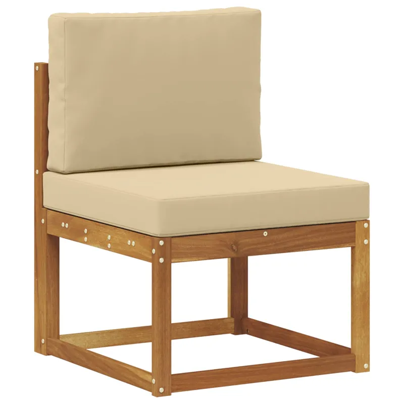 Lauko sofos komplektas su pagalve 7 pcs Natūralus ir bežinis