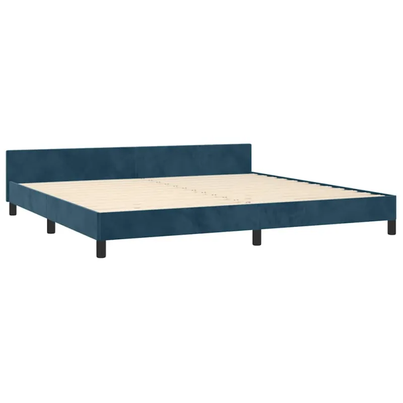 Lovos rėmas be čiužinio tamsiai mėlynas 200x200 cm aksomas