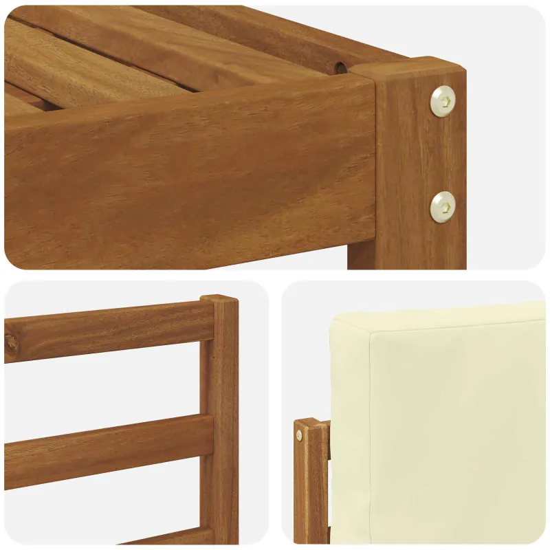 Lauko sofos komplektas 6 pcs Natūralus ir grietinėlė
