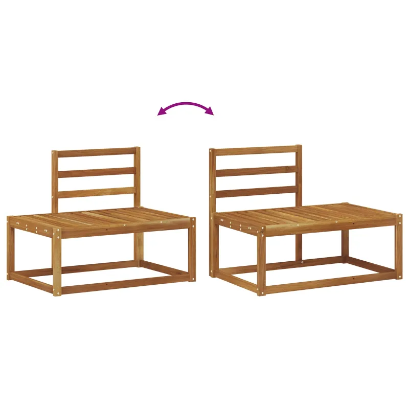 Lauko sofos komplektas 2 pcs Natūrali 182,5 x 63 x 73 cm