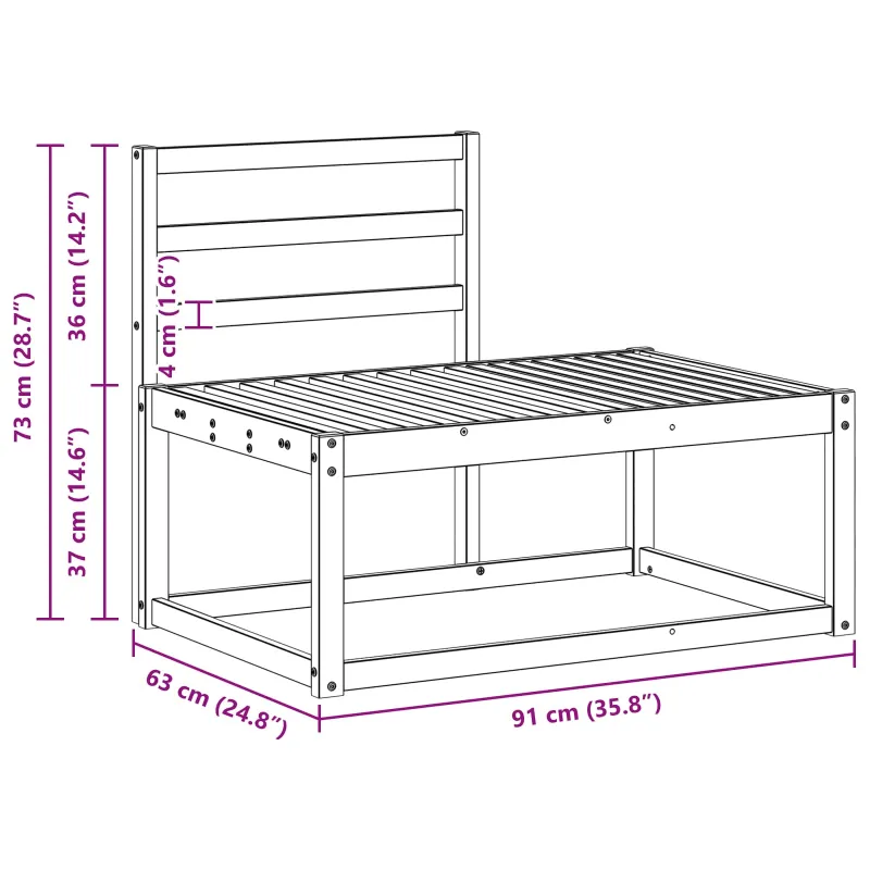 Lauko sofos komplektas 2 pcs Natūrali 182,5 x 63 x 73 cm