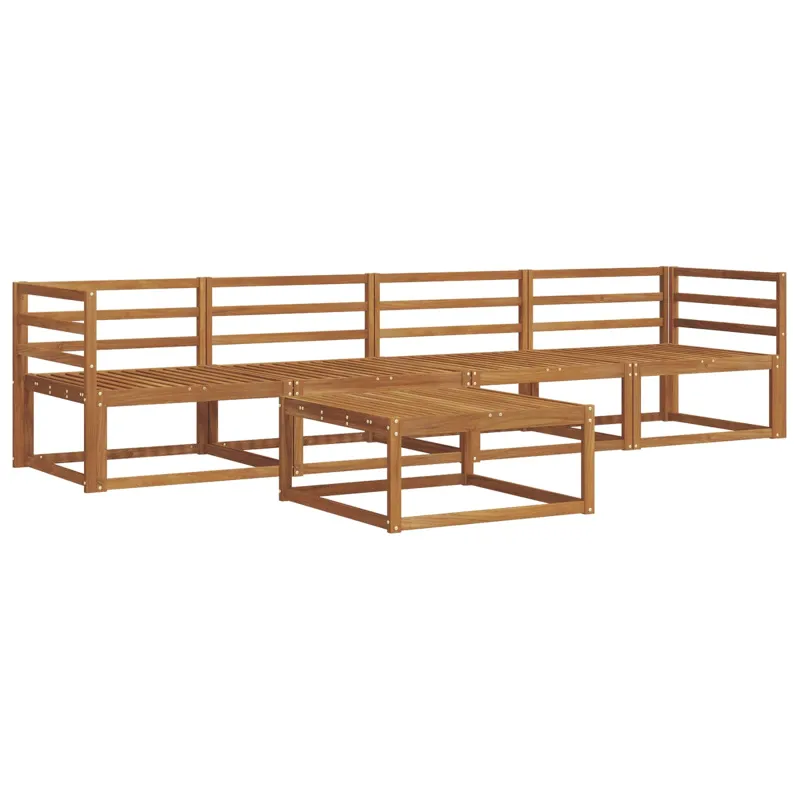 Lauko sofos komplektas 5 pcs Natūrali Kietos akacijos mediena