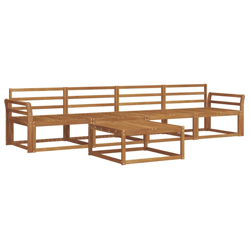 Lauko sofos komplektas 5 pcs Natūrali Kietos akacijos mediena