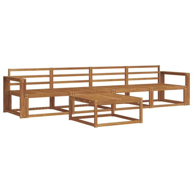 Lauko sofos komplektas 5 pcs Natūrali Kietos akacijos mediena