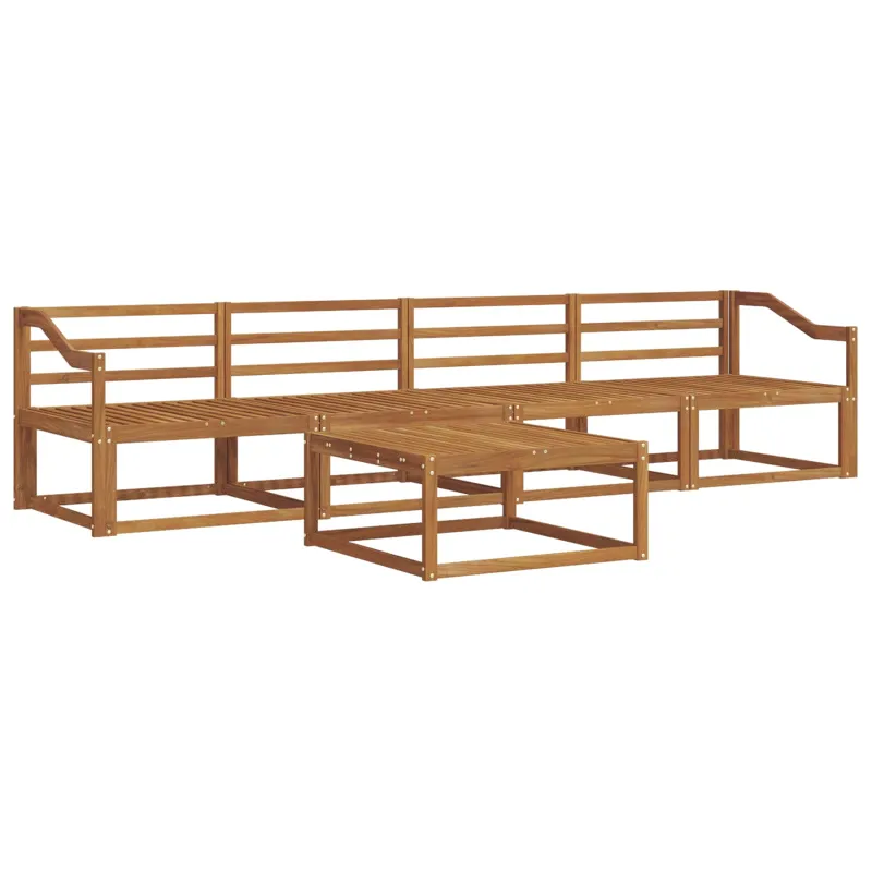 Lauko sofos komplektas 5 pcs Natūrali Kietos akacijos mediena
