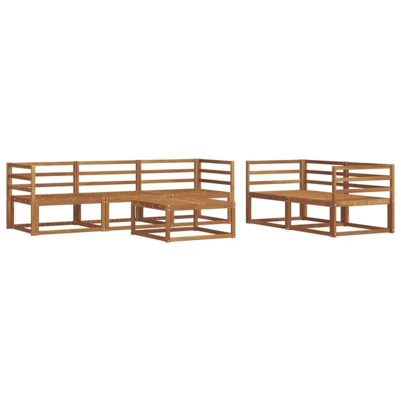 Lauko sofos komplektas 6 pcs Natūrali Kietos akacijos mediena