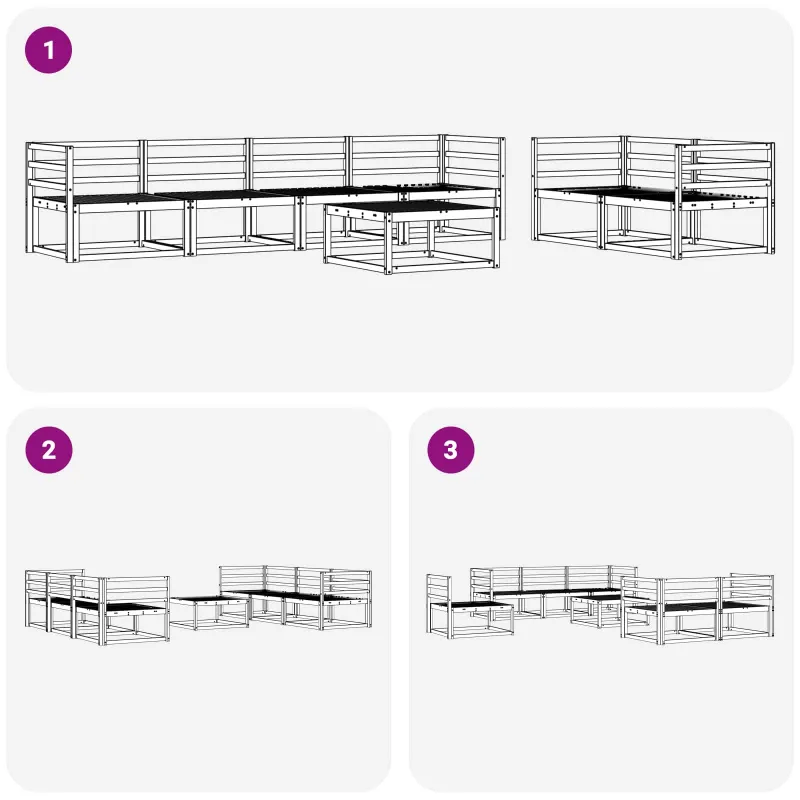 Lauko sofos komplektas 7 pcs Natūrali Kietos akacijos mediena