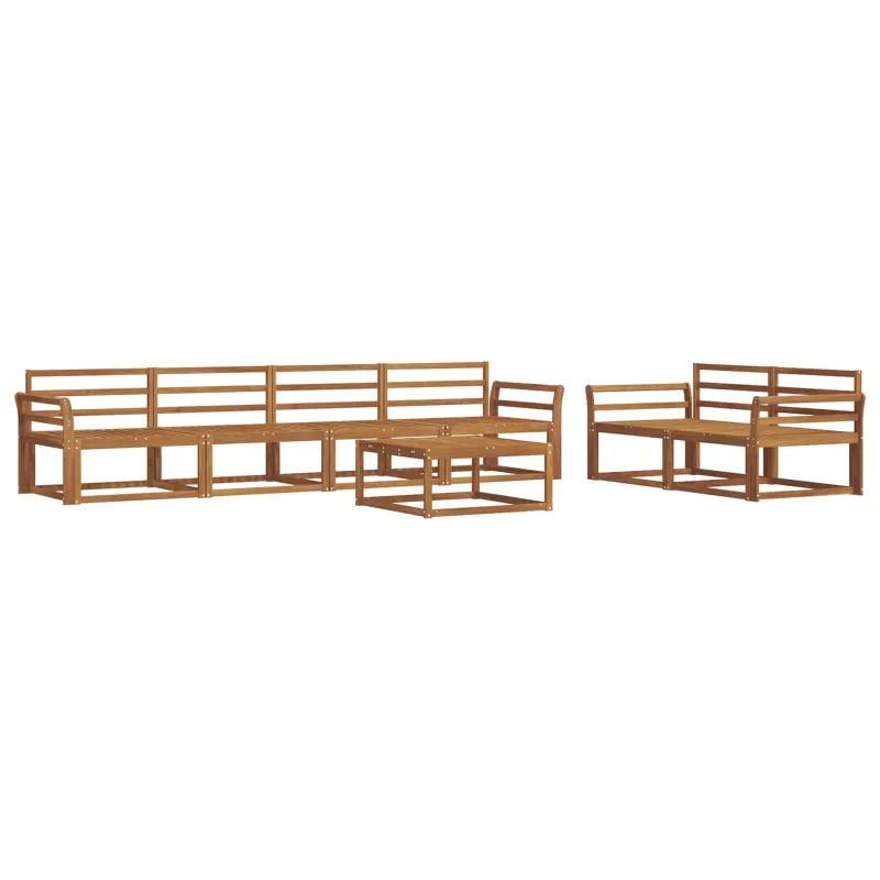 Lauko sofos komplektas 7 pcs Natūrali Kietos akacijos mediena