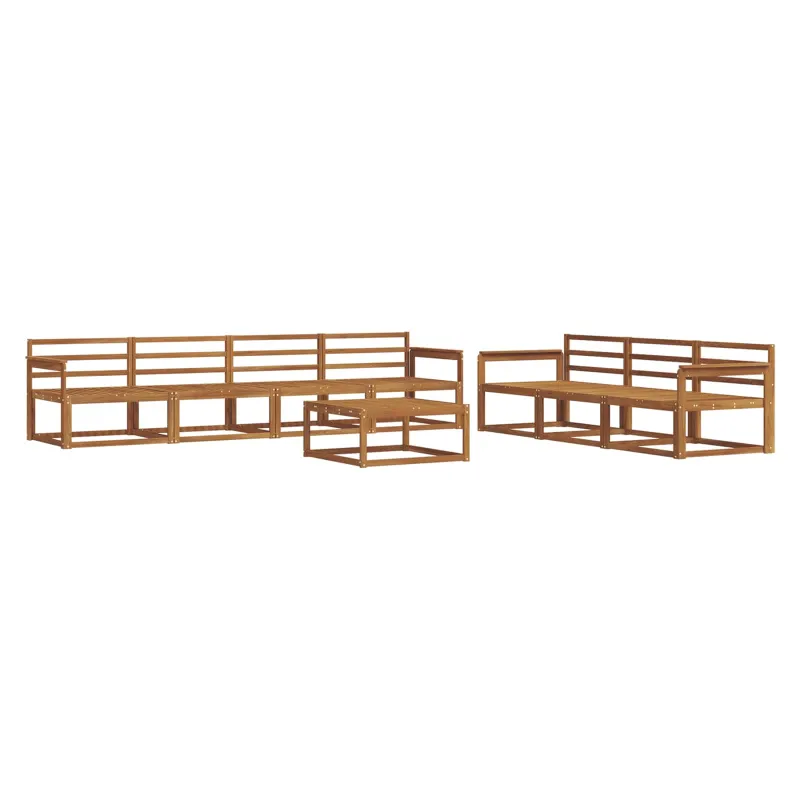 Lauko sofos komplektas 8 pcs Natūrali Kietos akacijos mediena