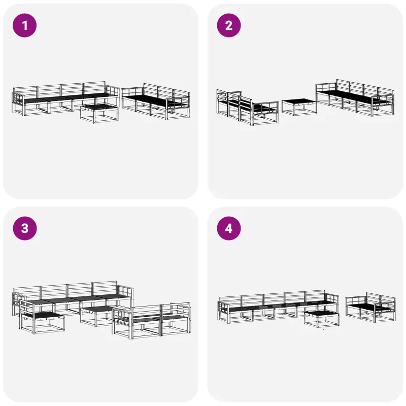 Lauko sofos komplektas 8 pcs Natūrali Kietos akacijos mediena