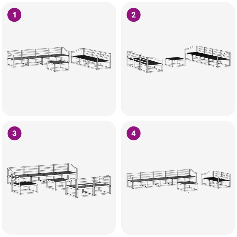 Lauko sofos komplektas 8 pcs Natūrali Kietos akacijos mediena