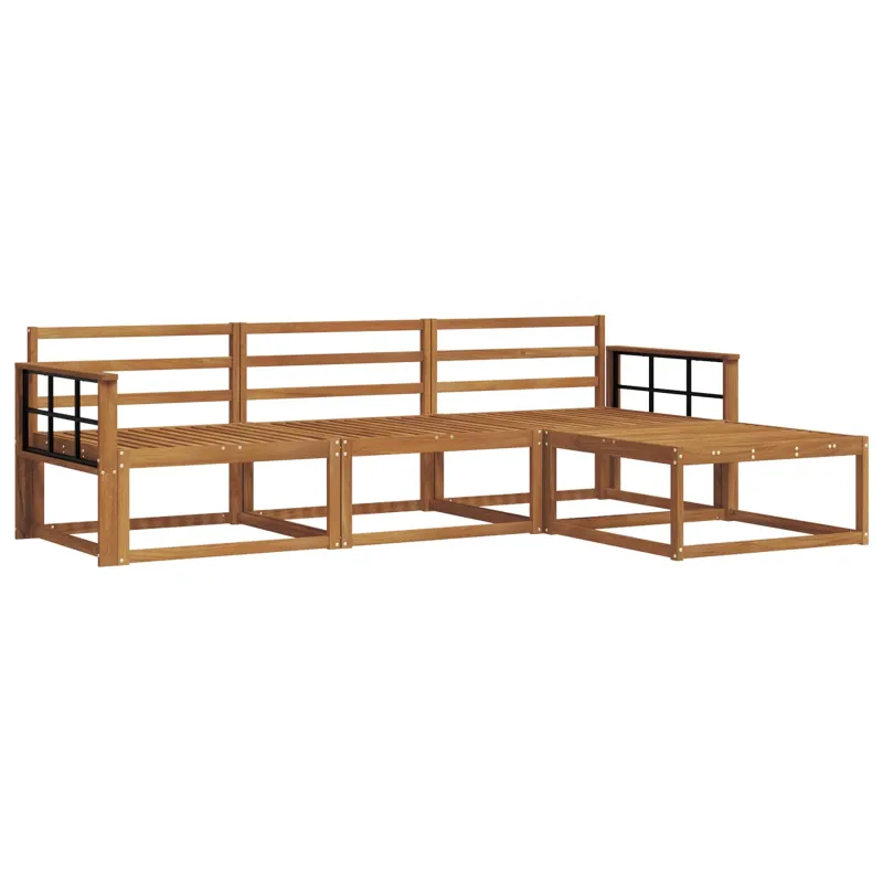 Lauko sofos komplektas 4 pcs Natūrali Kietos akacijos mediena