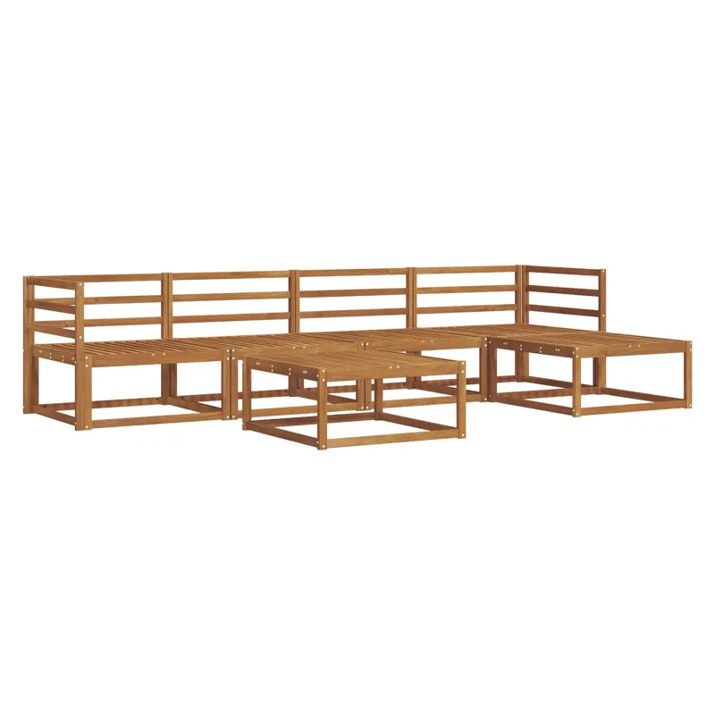 Lauko sofos komplektas 6 pcs Natūrali Kietos akacijos mediena