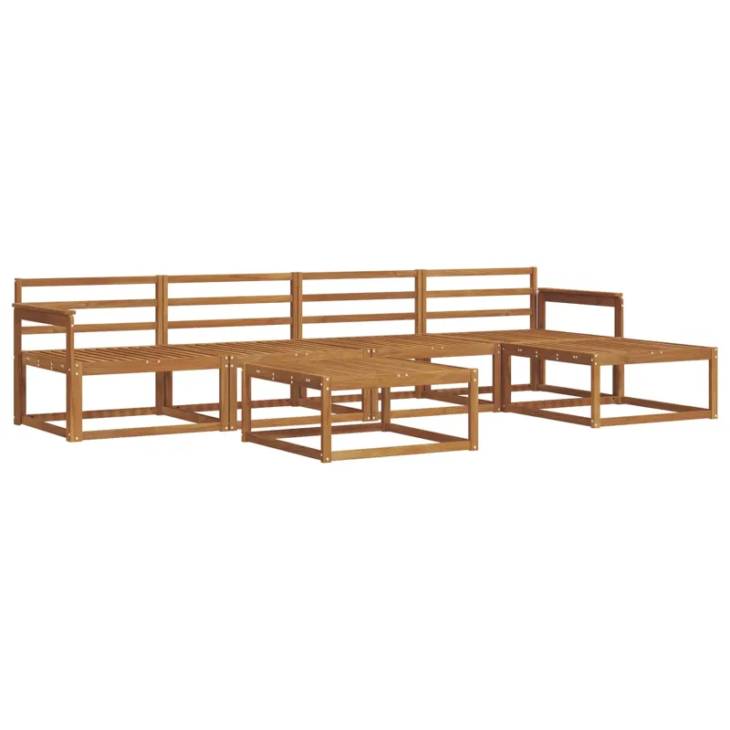 Lauko sofos komplektas 6 pcs Natūrali Kietos akacijos mediena