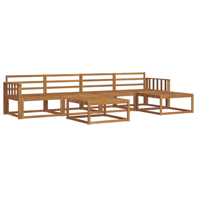 Lauko sofos komplektas 6 pcs Natūrali Kietos akacijos mediena