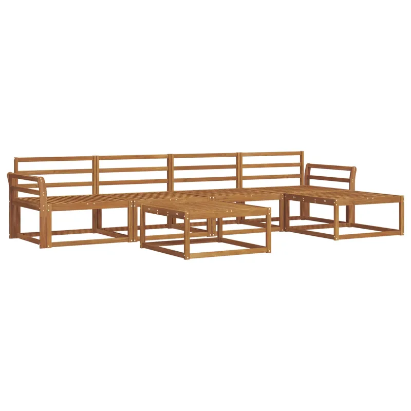 Lauko sofos komplektas 6 pcs Natūrali Kietos akacijos mediena
