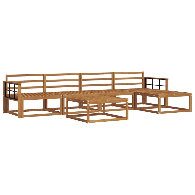 Lauko sofos komplektas 6 pcs Natūrali Kietos akacijos mediena