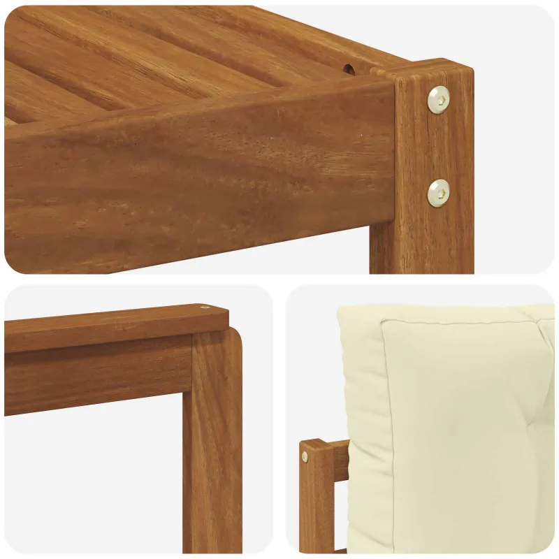 Lauko sofos komplektas su pagalve 8 pcs Natūralus ir grietinėlė