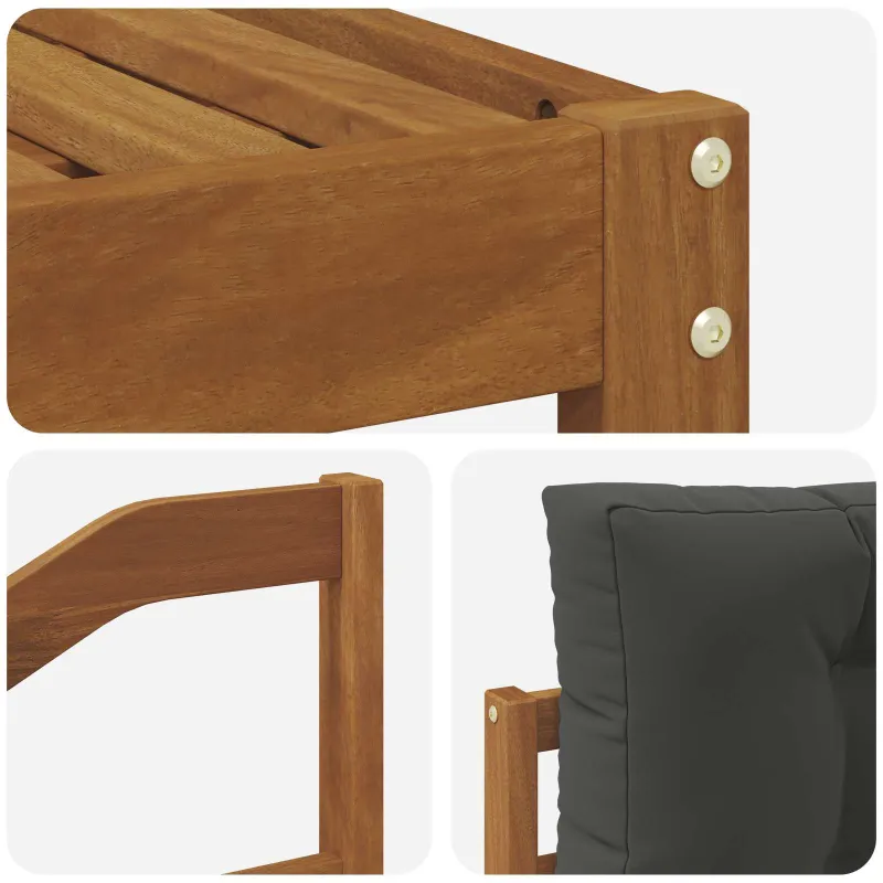 Lauko sofos komplektas su pagalve 6 pcs Natūralus ir antracitas
