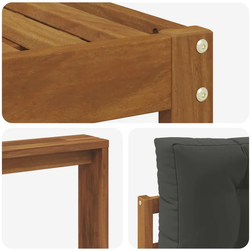 Lauko sofos komplektas 10 pcs Natūralus ir antracitas