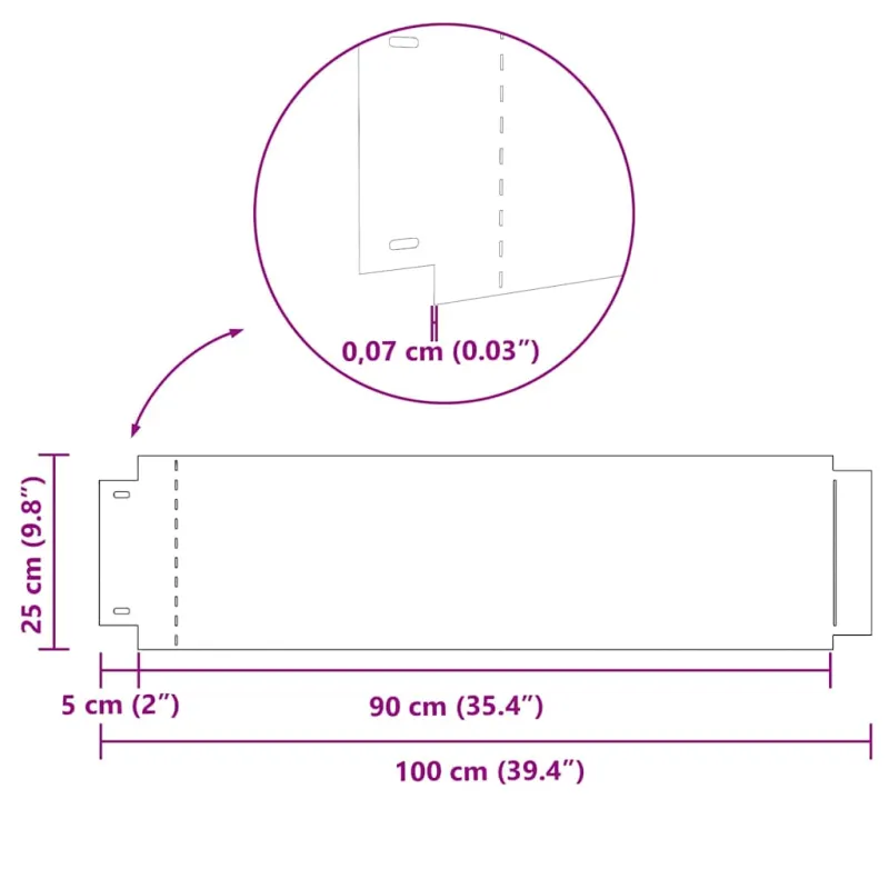Vejos borteliai 30 pcs Sidabro 100 x 25 x 0,07 cm