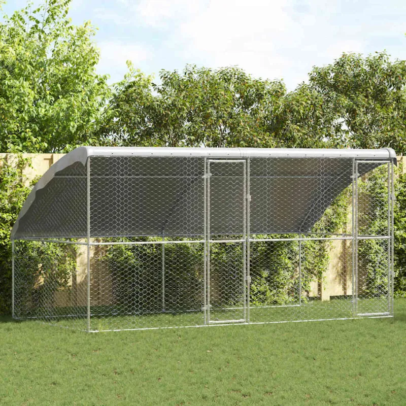 Šunų narvas 2 pcs Sidabro 4 x 2 x 2 m Galvanizuotas plienas