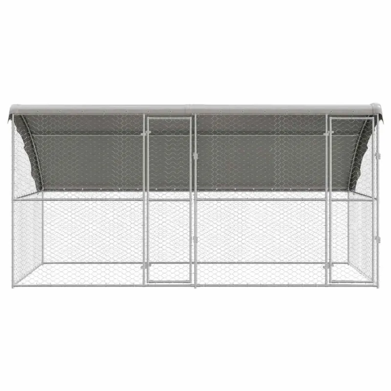 Šunų narvas 2 pcs Sidabro 4 x 2 x 2 m Galvanizuotas plienas