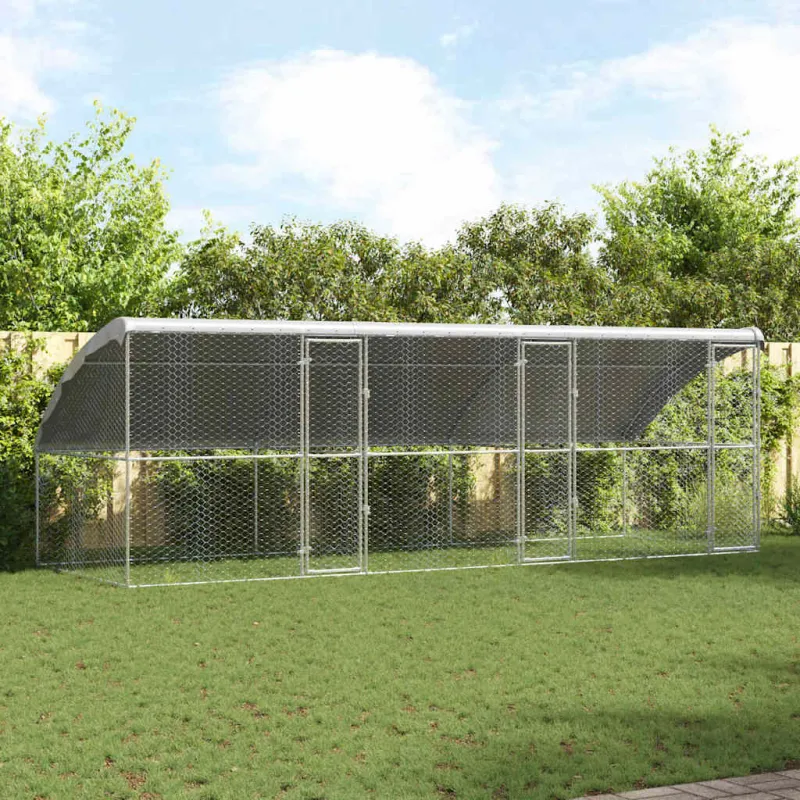 Šunų narvas 3 pcs Sidabro 6 x 2 x 2 m Galvanizuotas plienas