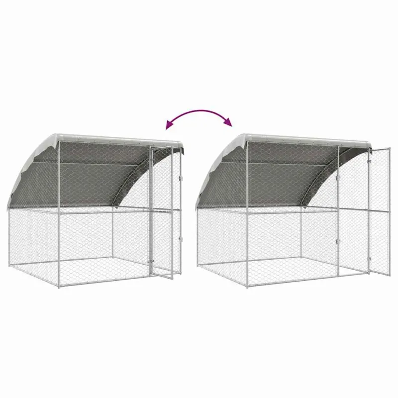 Šunų narvas 3 pcs Sidabro 6 x 2 x 2 m Galvanizuotas plienas