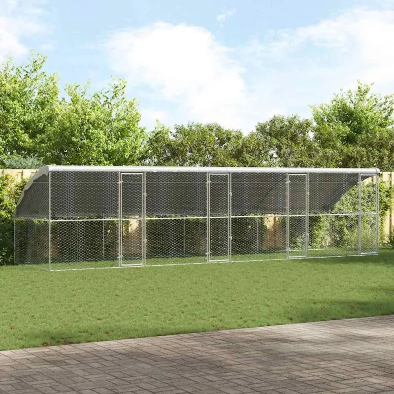Šunų narvas 4 pcs Sidabro 8 x 2 x 2 m Galvanizuotas plienas