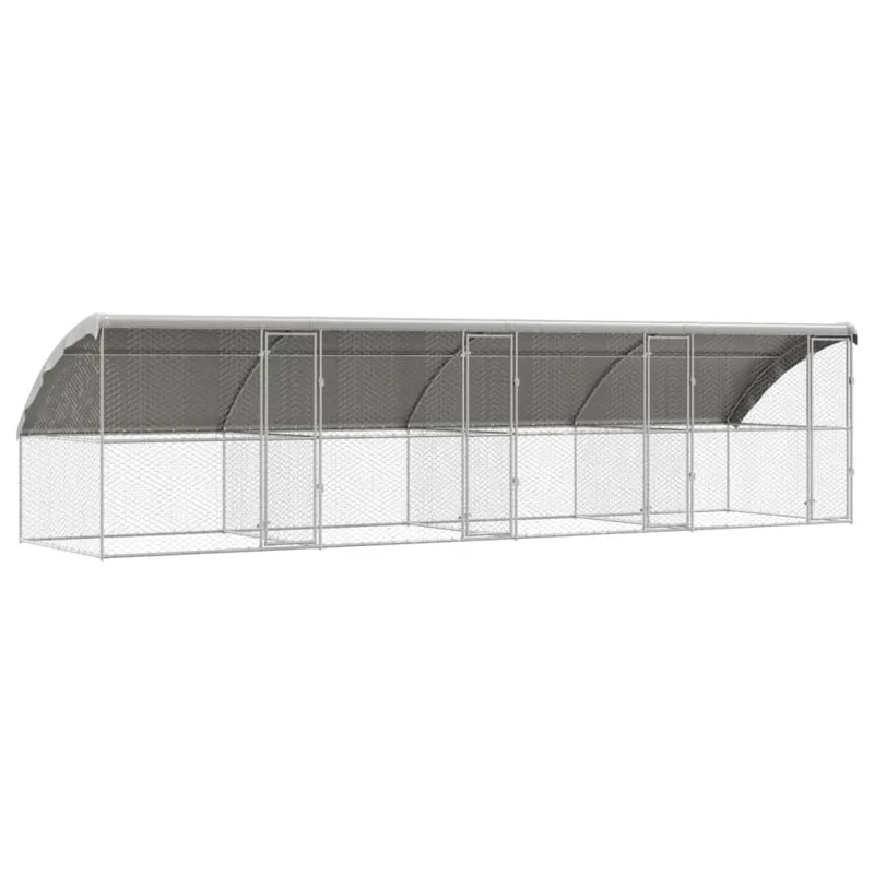 Šunų narvas 4 pcs Sidabro 8 x 2 x 2 m Galvanizuotas plienas