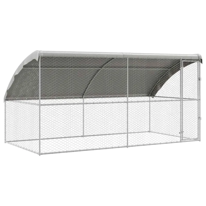 Šunų narvas 2 pcs Sidabro 4 x 2 x 2 m Galvanizuotas plienas