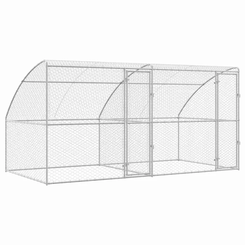 Šunų narvas 2 pcs Sidabro 4 x 2 x 2 m Galvanizuotas plienas