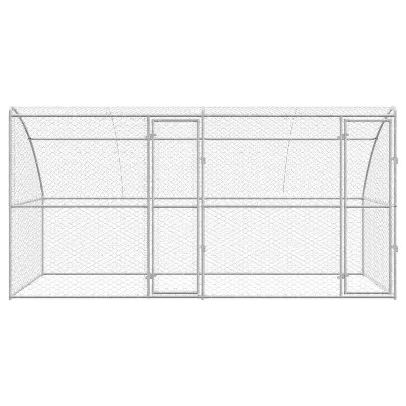 Šunų narvas 2 pcs Sidabro 4 x 2 x 2 m Galvanizuotas plienas