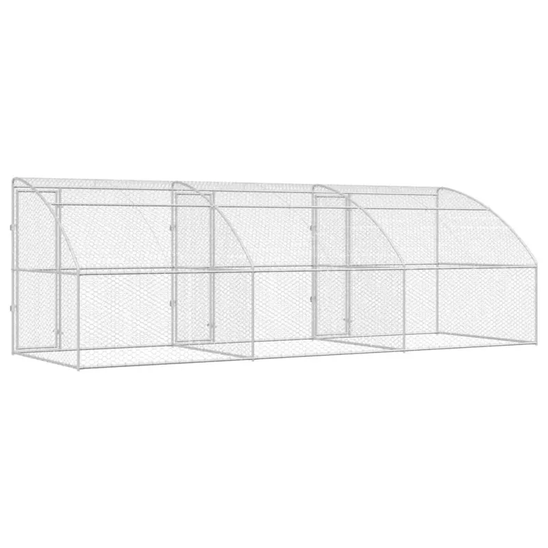 Šunų narvas 3 pcs Sidabro 6 x 2 x 2 m Galvanizuotas plienas