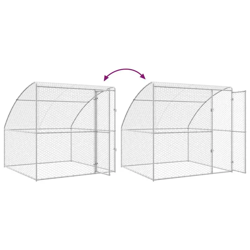 Šunų narvas 3 pcs Sidabro 6 x 2 x 2 m Galvanizuotas plienas