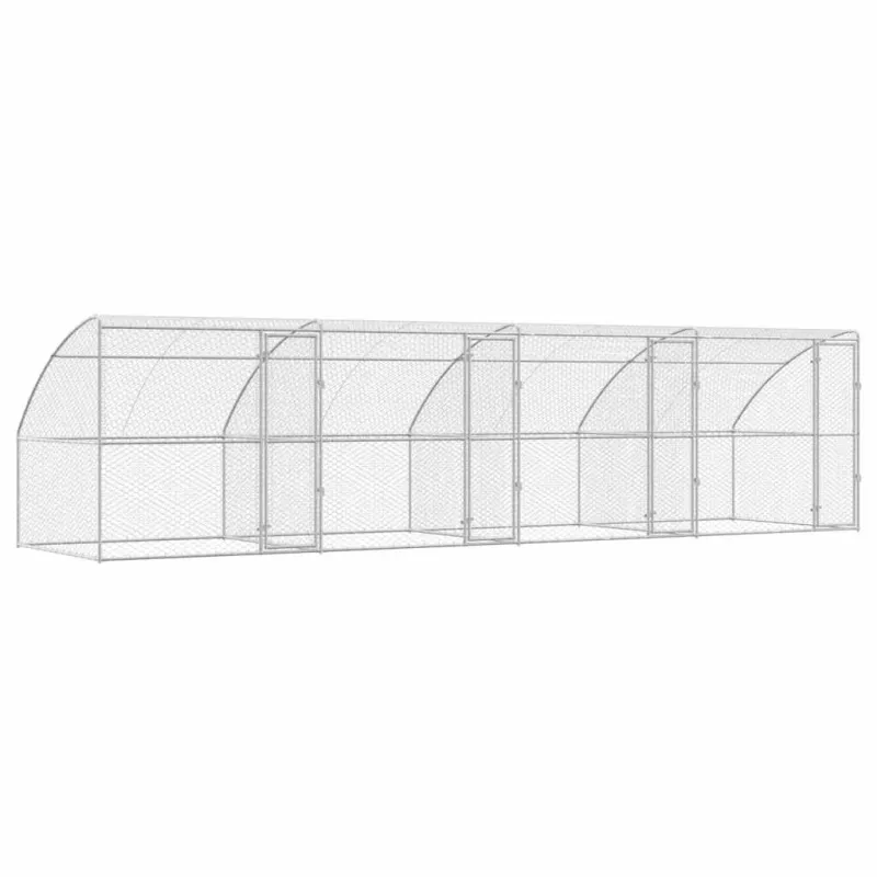 Šunų narvas 4 pcs Sidabro 8 x 2 x 2 m Galvanizuotas plienas
